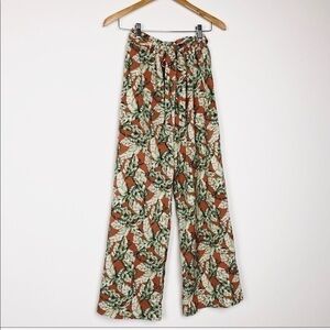 Blu Pepper Tropical Leaf Wide Leg Pants Size S